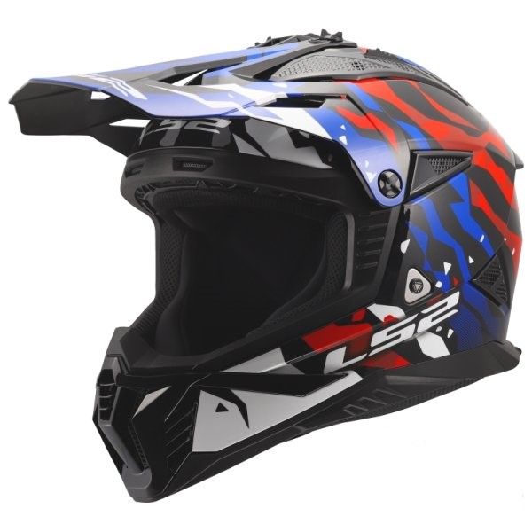 KASK LS2 MX708 FAST II GROTESK WHITE BLUE RED XXL