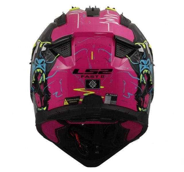 KASK LS2 MX708 FAST II GORILLA PURPLE H-V YEL 3XL