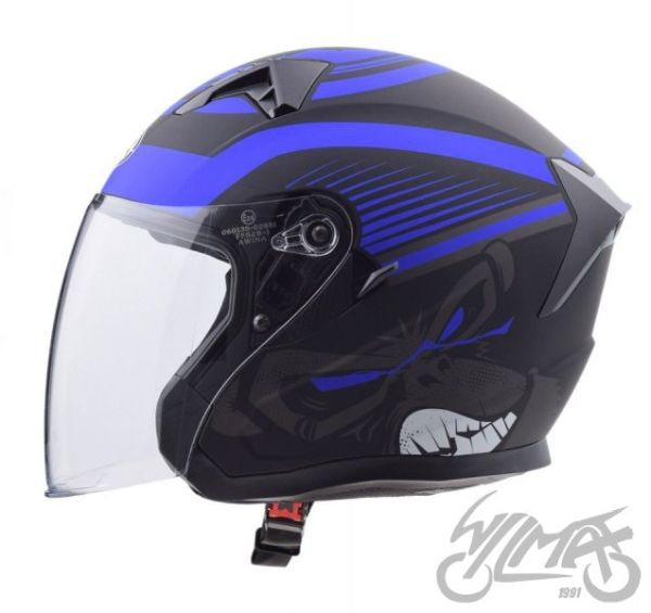 KASK AWINA JK528 OTWARTY CZARNO NIEBIESKI MAT L • Rozmiar: XS