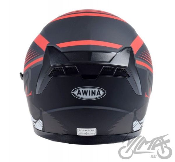 KASK AWINA JK528 OTWARTY CZARNO CZERWONY MAT • Rozmiar: M