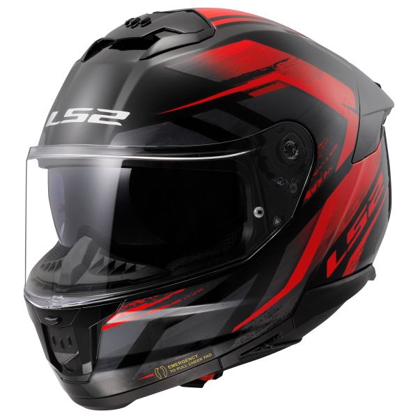 KASK LS2 FF808 STREAM II FURY BLACK RED-06 XL