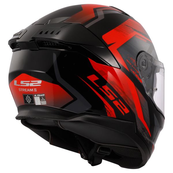 KASK LS2 FF808 STREAM II FURY BLACK RED-06 XL