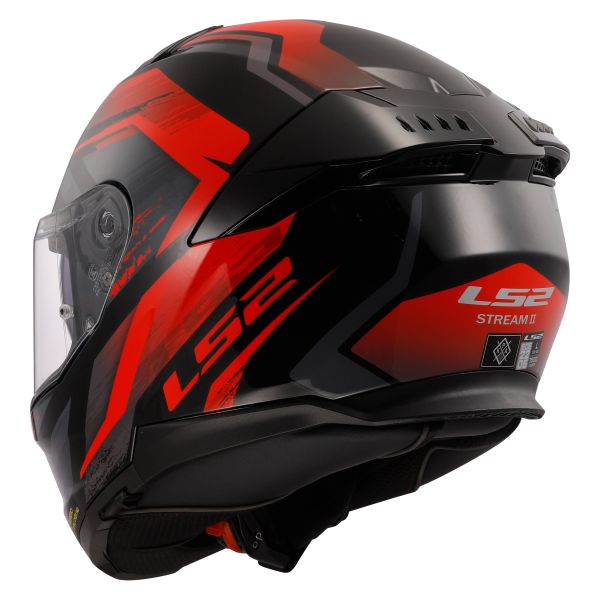 KASK LS2 FF808 STREAM II FURY BLACK RED-06 XL