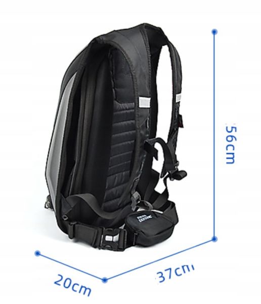 PLECAK MOTOCYKLOWY PÓŁSZTYWNY CARBON CZARNY