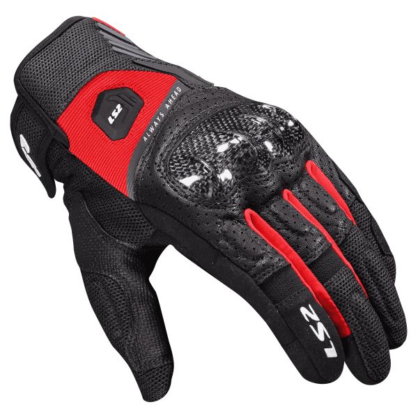 RĘKAWICE LS2 ATOM MAN BLACK RED XL
