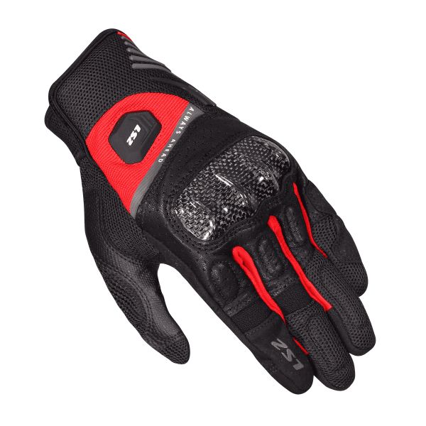 RĘKAWICE LS2 ATOM MAN BLACK RED XL