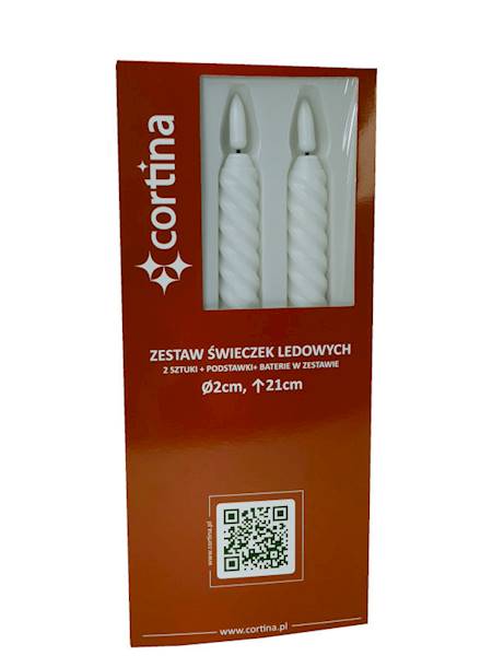 Świeczki LED stołowe 3/23/SLC biały, opak. 2 szt. [12]