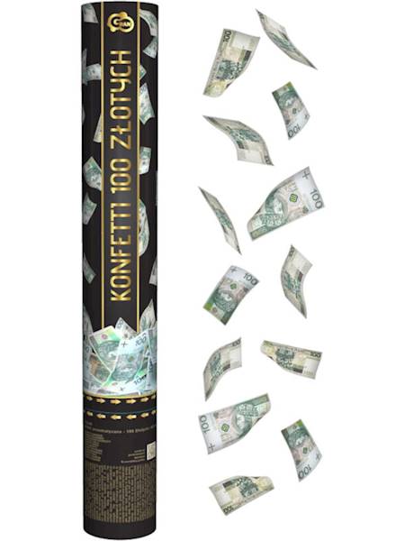 Konfetti pneumatyczne 40 cm, 100 Złotych