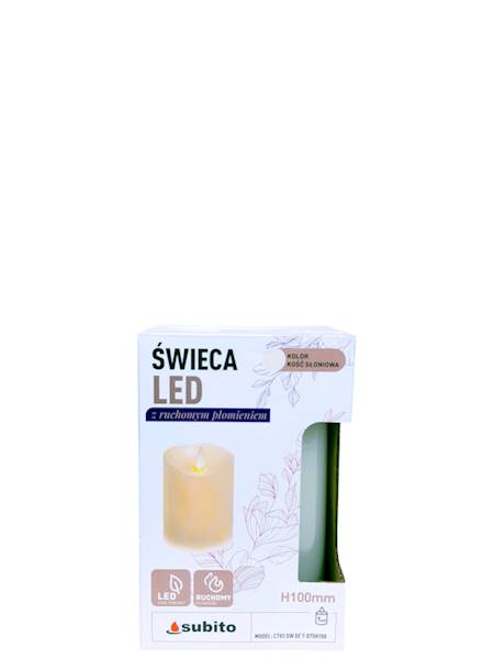 Świeca LED z ruchomym płomieniem 75/100 mm, kość słoniowa [3]