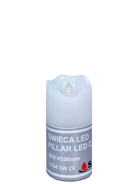 Świeca LED Subito C704 50/100, biały, płomień biały [12]