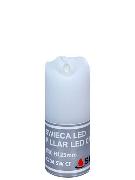Świeca LED Subito C704 50/125, biały, płomień biały [12]