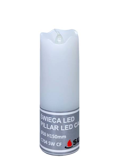 Świeca LED Subito C704 50/150, biały, płomień biały [12]