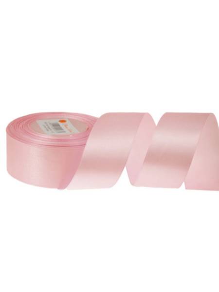 Wstążka satynowa 3,8 cm x 35 y gładka, baby pink [5]