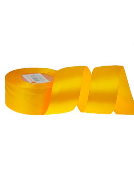 Wstążka satynowa 3,8 cm x 35 y gładka, dark yellow [5]