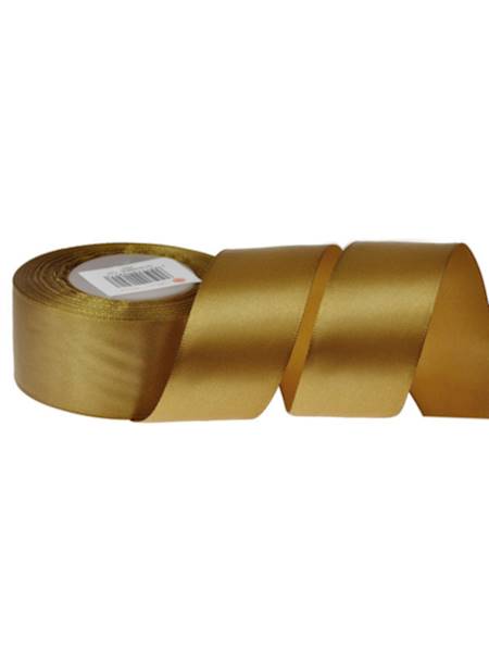 Wstążka satynowa 3,8 cm x 35 y gładka, gold [5]