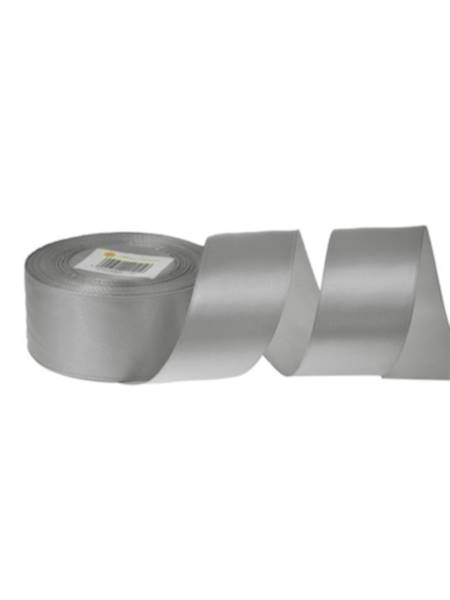 Wstążka satynowa 3,8 cm x 35 y gładka, silver [5]