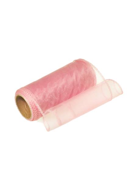 Organza 12 cm x 9 y gładka, autumn pink [10]
