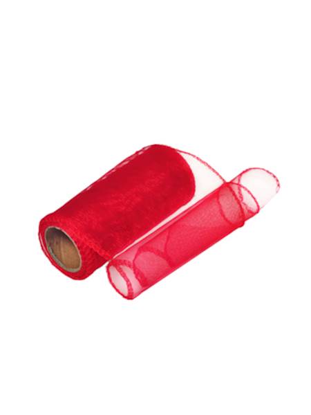 Organza 12 cm x 9 y gładka, red [10]