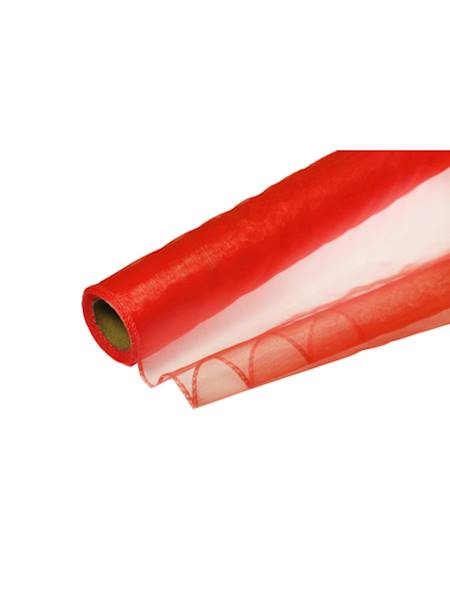 Organza 40 cm x 9 y gładka, red [10]