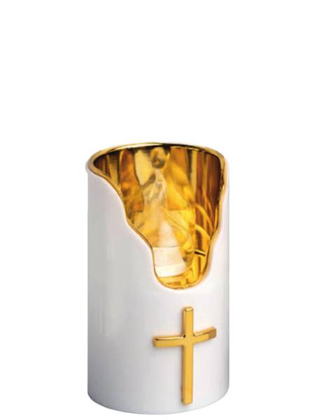 Świeca LED C707 PP 75/125 biały+złoty+biały [6]