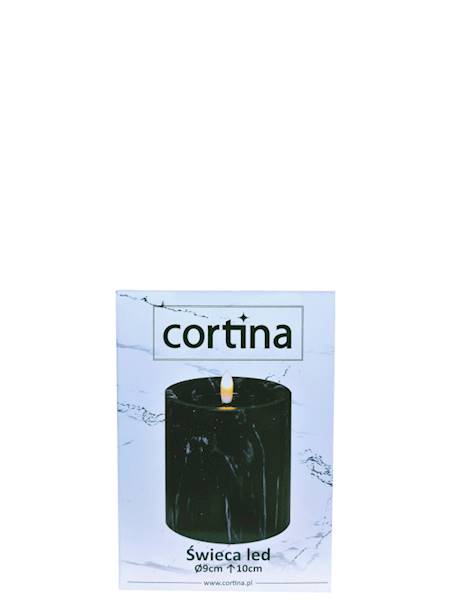 Świeca LED 4/23/NWH 10/9 cm, marmur czarna [6]