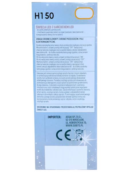 Świeca LED w tubie oplatana 55/150 GC711 363 kość słoniowa