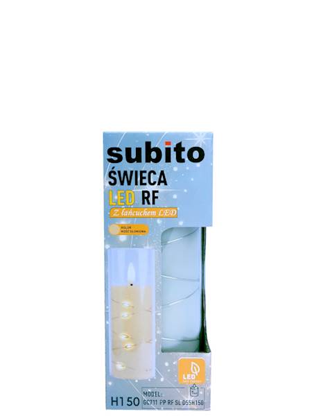 Świeca LED w tubie oplatana 55/150 GC711 363 kość słoniowa