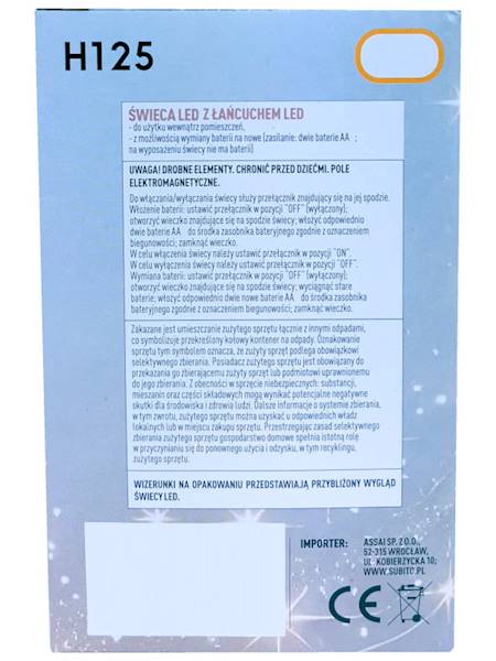 Świeca LED w tubie oplatana 78/125 GC711 366 biały [4]