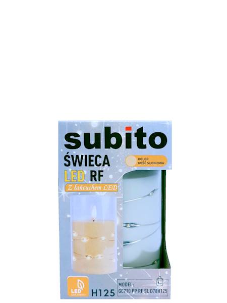 Świeca LED w tubie oplatana 78/125 GC711 370 kość słoniowa [4]