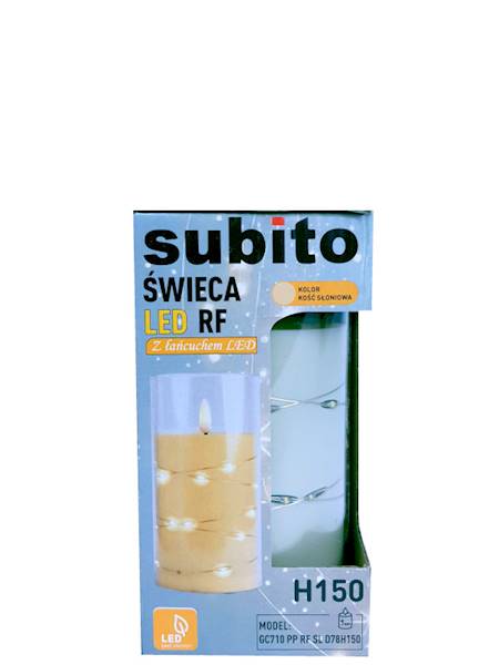 Świeca LED w tubie oplatana 78/150 GC711 371 kość słoniowa [4]
