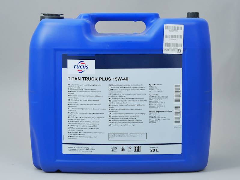 Olej silnikowy Fuchs Titan TRUCK Plus 15W40 (20L) (bez DPF)