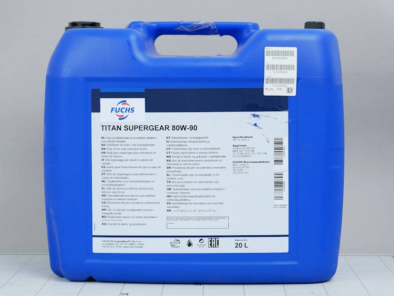 Olej mostu przekładniowy Fuchs Titan SuperGear 80W90 (20L)