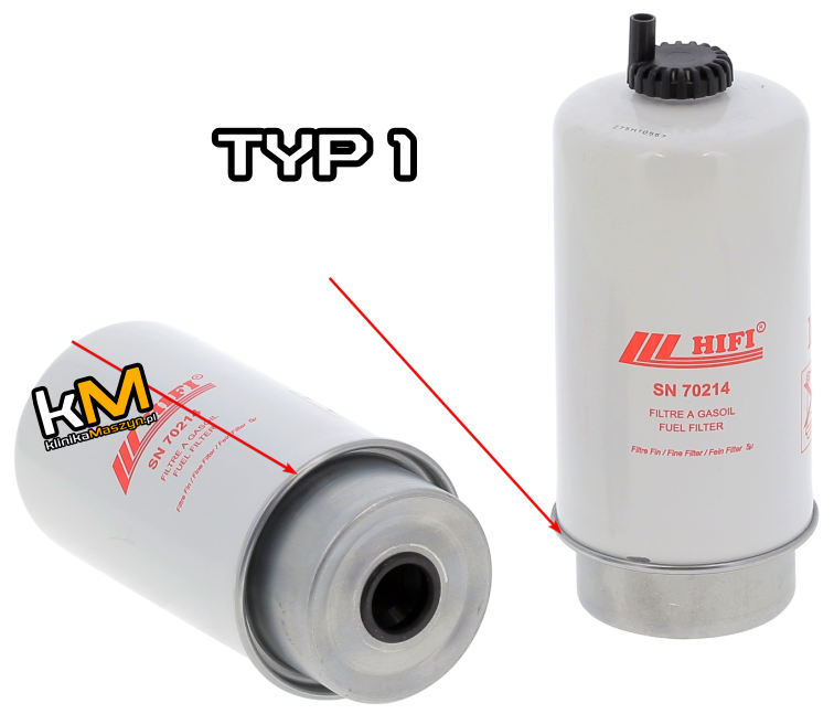 Filtr paliwa, typ 1, gładki - HIFI