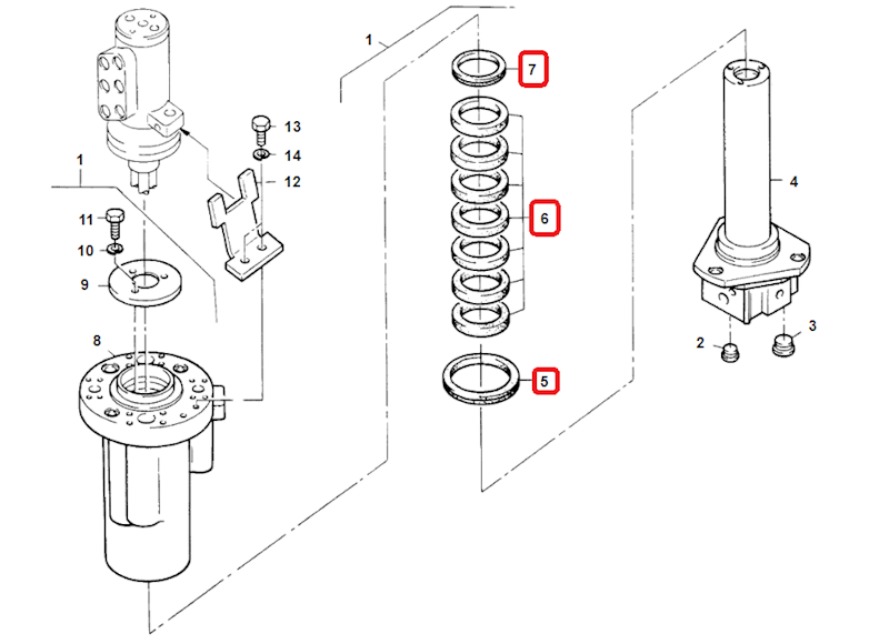 Zestaw uszczelnień - SWIVEL duży (dolny) M300 - zamiennik