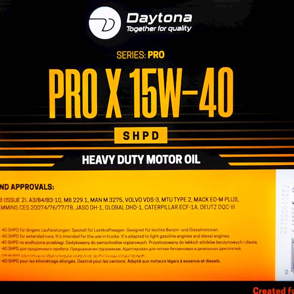 Olej silnikowy Daytona Engine Pro X 15W40 SHPD (200L) (bez DPF) API CI-4