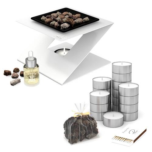 Kominek zapachowy PURE HOME - STEEL 3 - biały ZŁOT