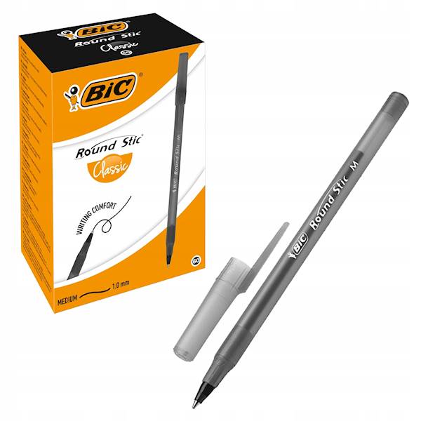 Długopis ROUND STIC SIMPLY czarny 60 sztuk  -  BIC
