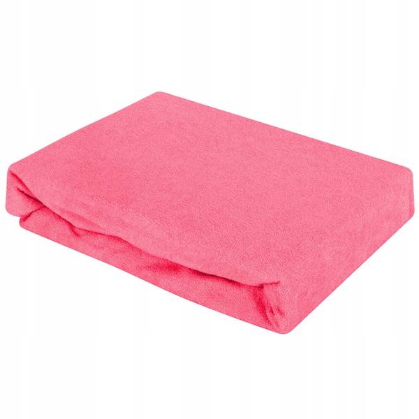 Prześcieradło frotte  Róż z gumką 70x190