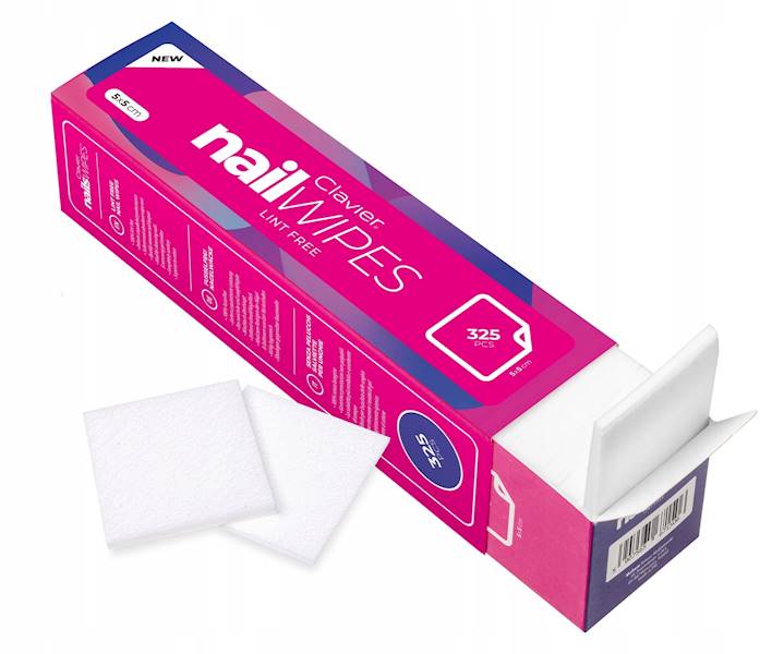 CLAVIER waciki bezpyłowe  Nail Wipes 325 szt.