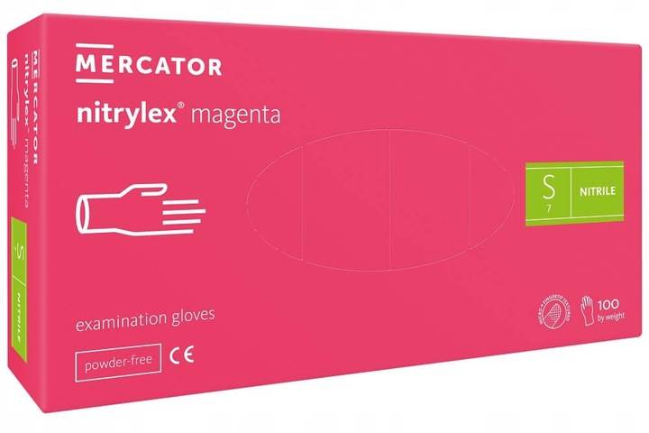 MERCATOR rękawiczki nitrylex magenta S 