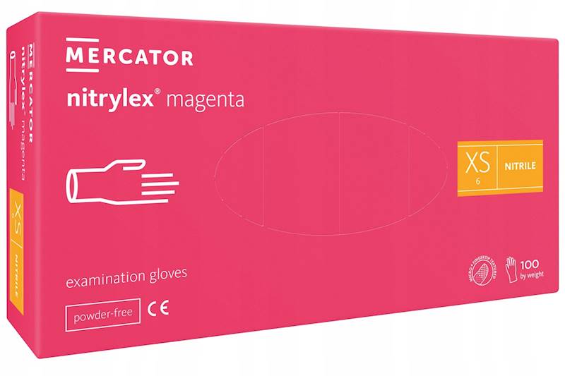 MERCATOR rękawiczki nitrylex magenta XS 