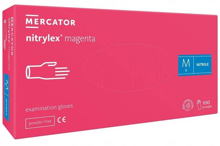 MERCATOR rękawiczki nitrylex magenta M