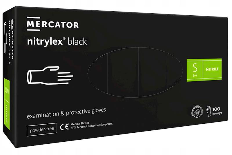 MERCATOR rękawiczki nitrylex black S