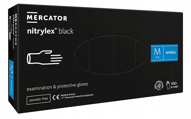 MERCATOR rękawiczki nitrylex black M