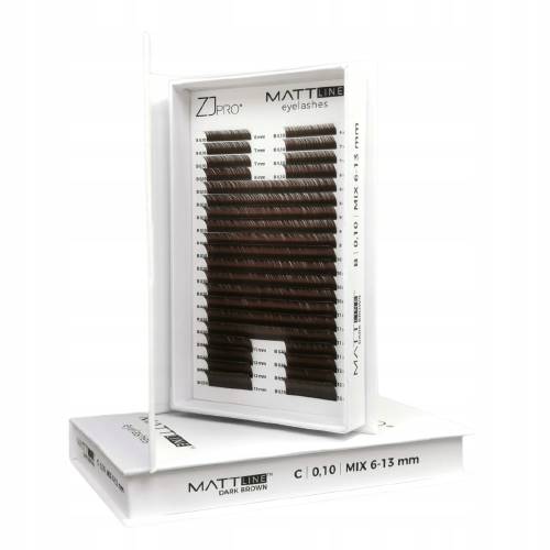 ZJ PRO Rzęsy MATTline BROWN C 0,07 | MIX  6mm-13mm