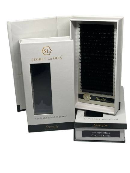 Rzęsy SL FAVORITE Intensive Black C 0,07 -12 mm