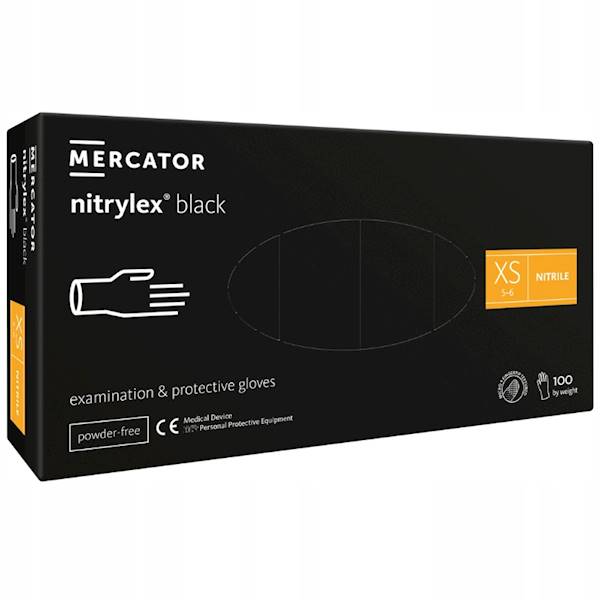 MERCATOR rękawiczki nitrylex black XS