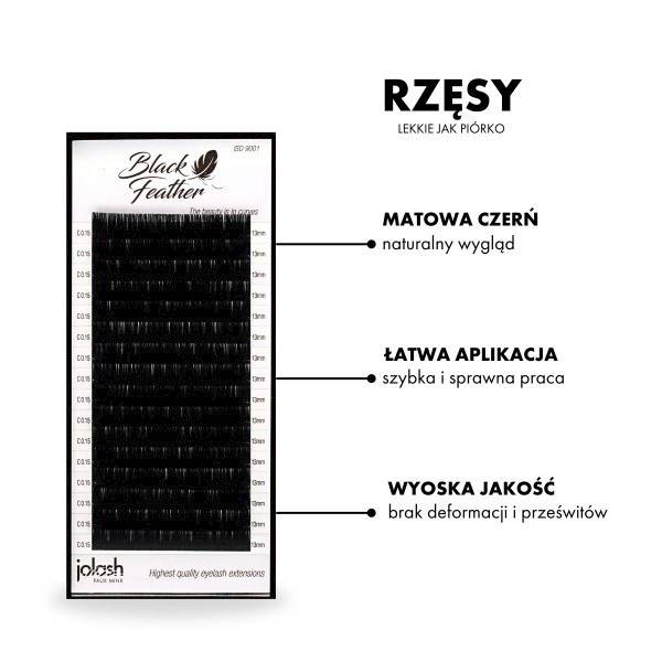 Jolash Rzęsy BLACK FEATHER VOLUME C 00.7 - 7mm