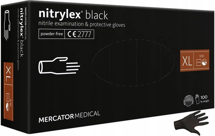 MERCATOR rękawiczki nitrylex black XL
