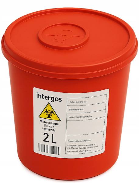 Pojemnik na odpady medyczne Intergos 2 l czerwony 